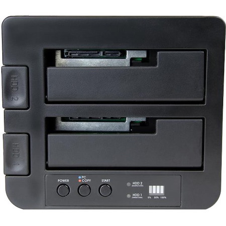 StarTech.com Standalone Hard Drive Duplicator, External Dual Bay HDD/SSD Cloner/Copier, USB 3.1 to SATA Drive Docking Station, Disk Cloner