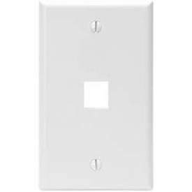 Single-Gang QuickPort Wall Plate, 1-Port, White