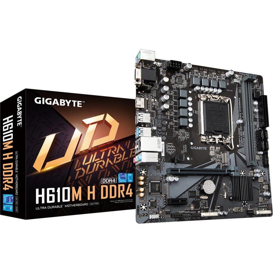 Gigabyte Ultra Durable H610M H DDR4 Desktop Motherboard - Intel H610 Chipset - Socket LGA-1700 - Micro ATX