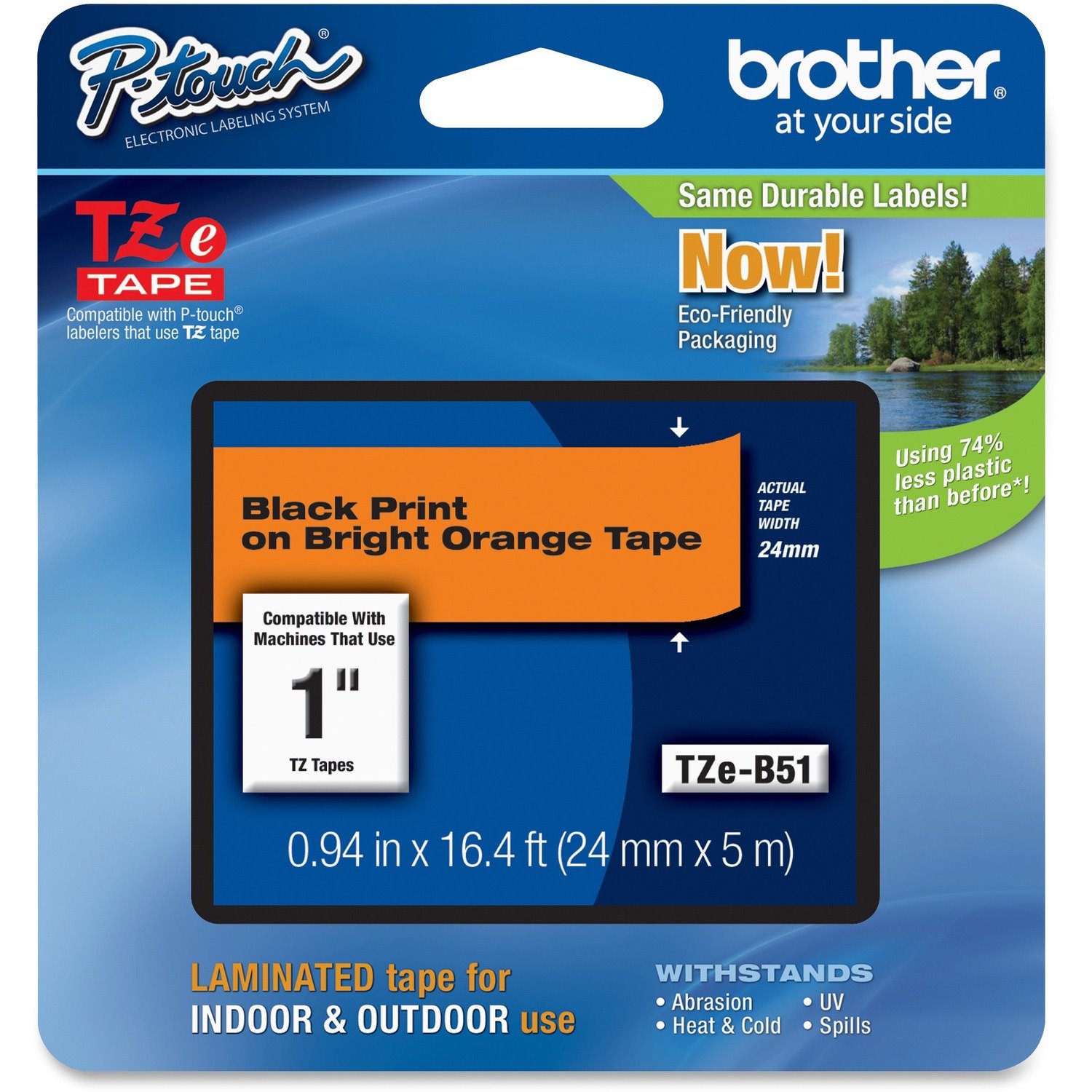 Brother P-touch TZe 1" Laminated Lettering Tape
