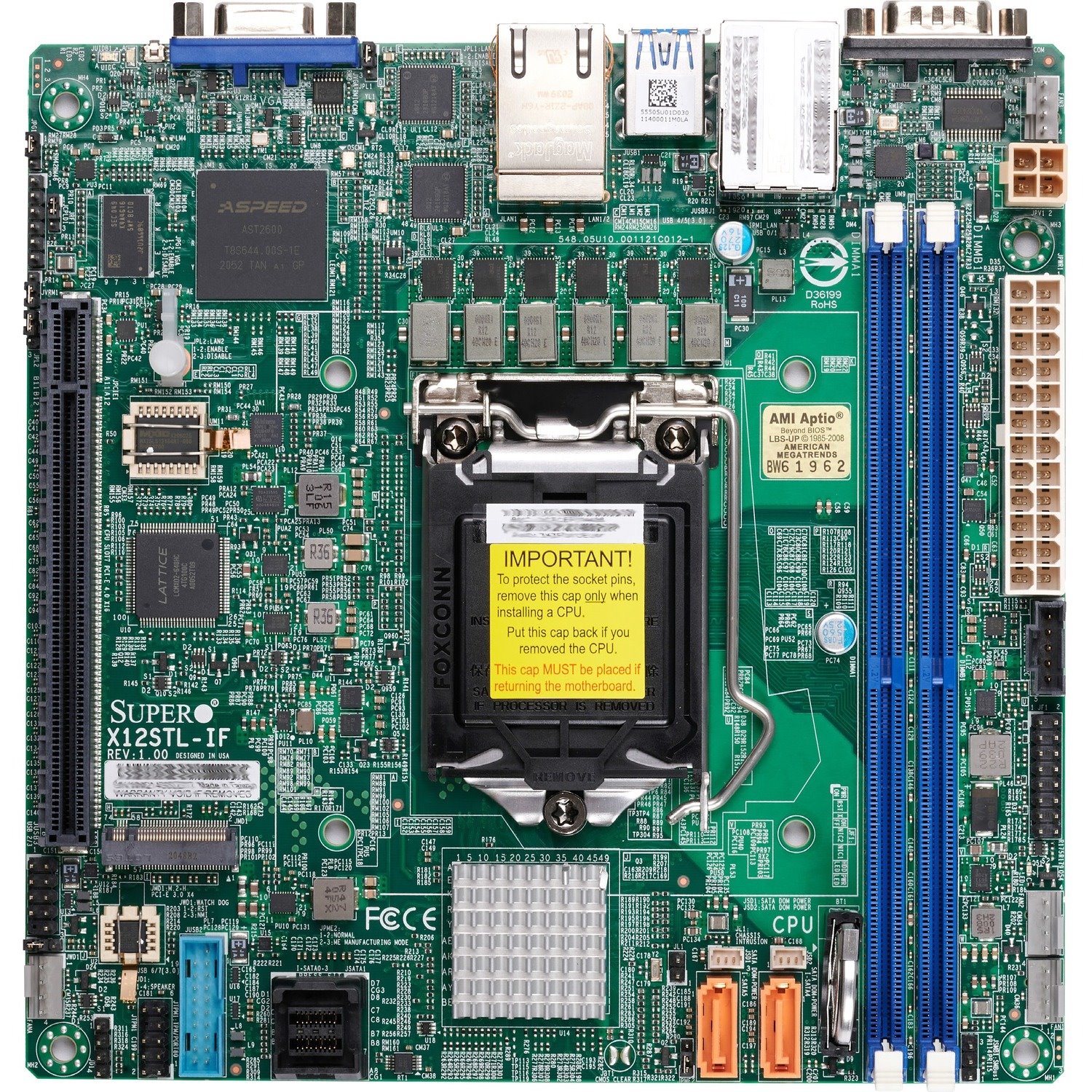 Supermicro X12STL-IF Workstation Motherboard - Intel C252 Chipset - Socket LGA-1200 - Mini ITX