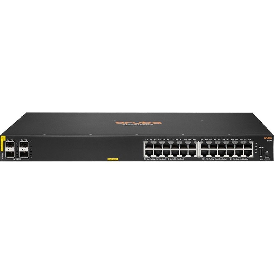 HPE 6100 24 Ports Manageable Ethernet Switch - Gigabit Ethernet, 10 Gigabit Ethernet - 10/100/1000Base-T, 10GBase-X