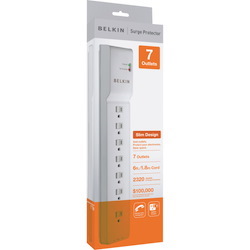 Belkin 7 Outlet Power Strip Surge Protector with 6ft Power Cord - 2320 Joules - White