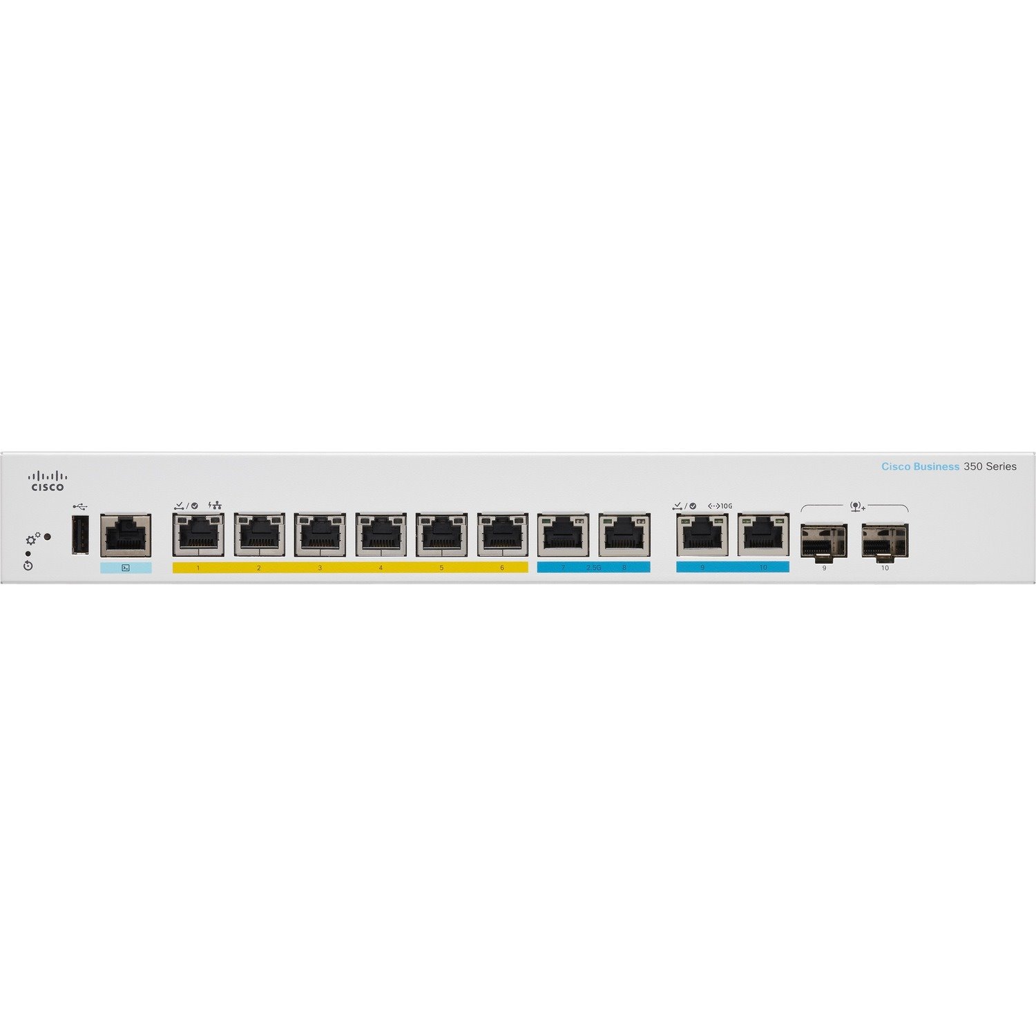 Cisco Business 350 CBS350-8MGP-2X 10 Ports Manageable Ethernet Switch - 2.5 Gigabit Ethernet, Gigabit Ethernet - 1000Base-T, 1000Base-X, 2.5GBase-T