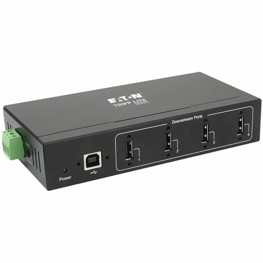 Eaton Tripp Lite Series 4-Port Industrial-Grade USB 2.0 Hub - 15 kV ESD Immunity, Metal Housing, Wall/DIN Mountable