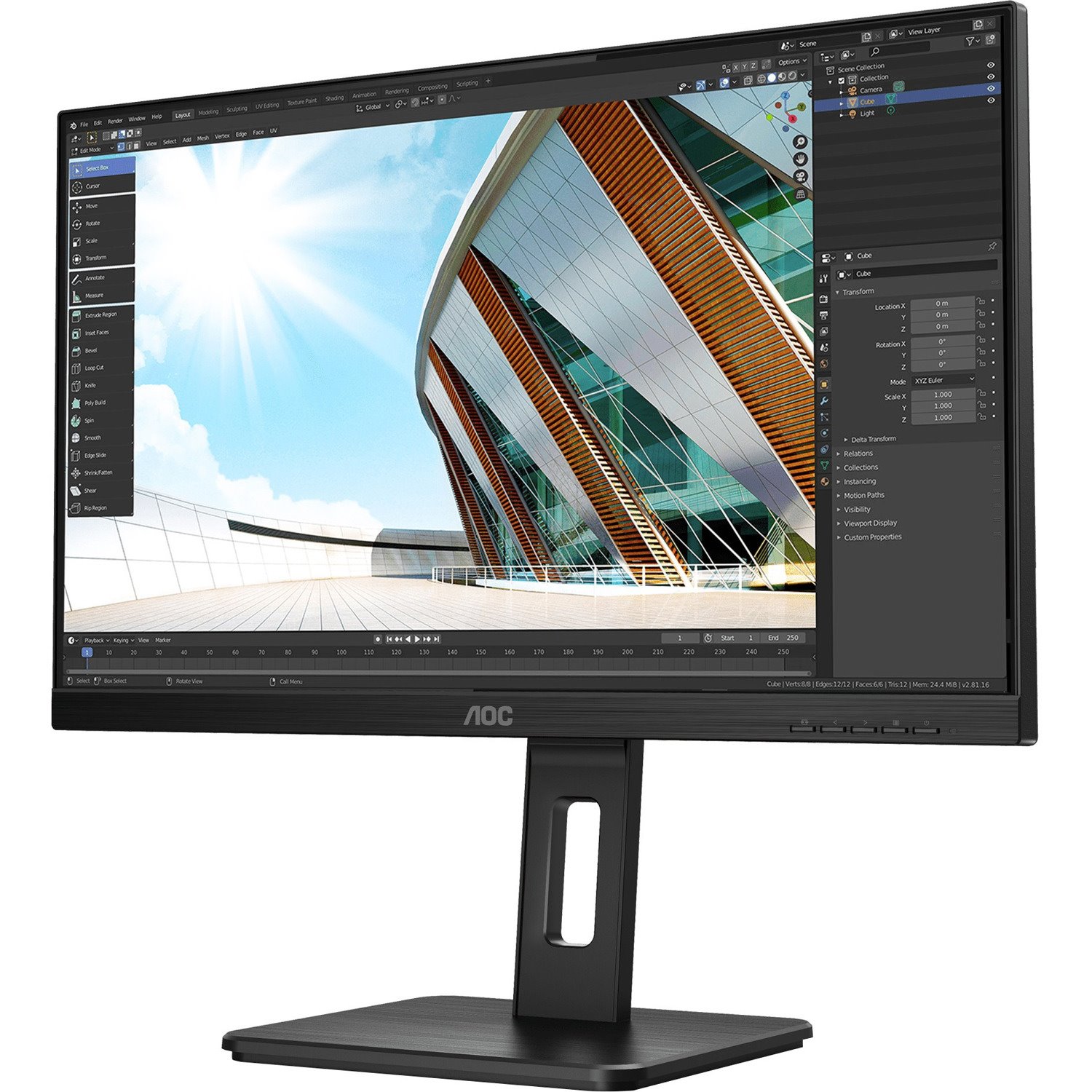 AOC 24P2Q 24" Class Full HD LCD Monitor - 16:9 - Black