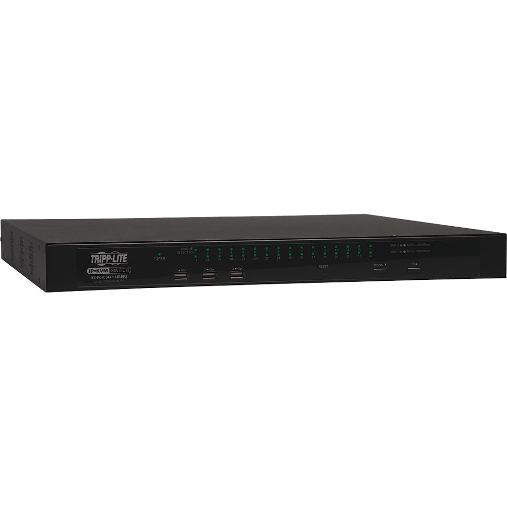 Eaton Tripp Lite Series NetDirector 32-Port Cat5 KVM over IP Switch - Virtual Media, 2 Remote + 1 Local User, 1U Rack-Mount, TAA