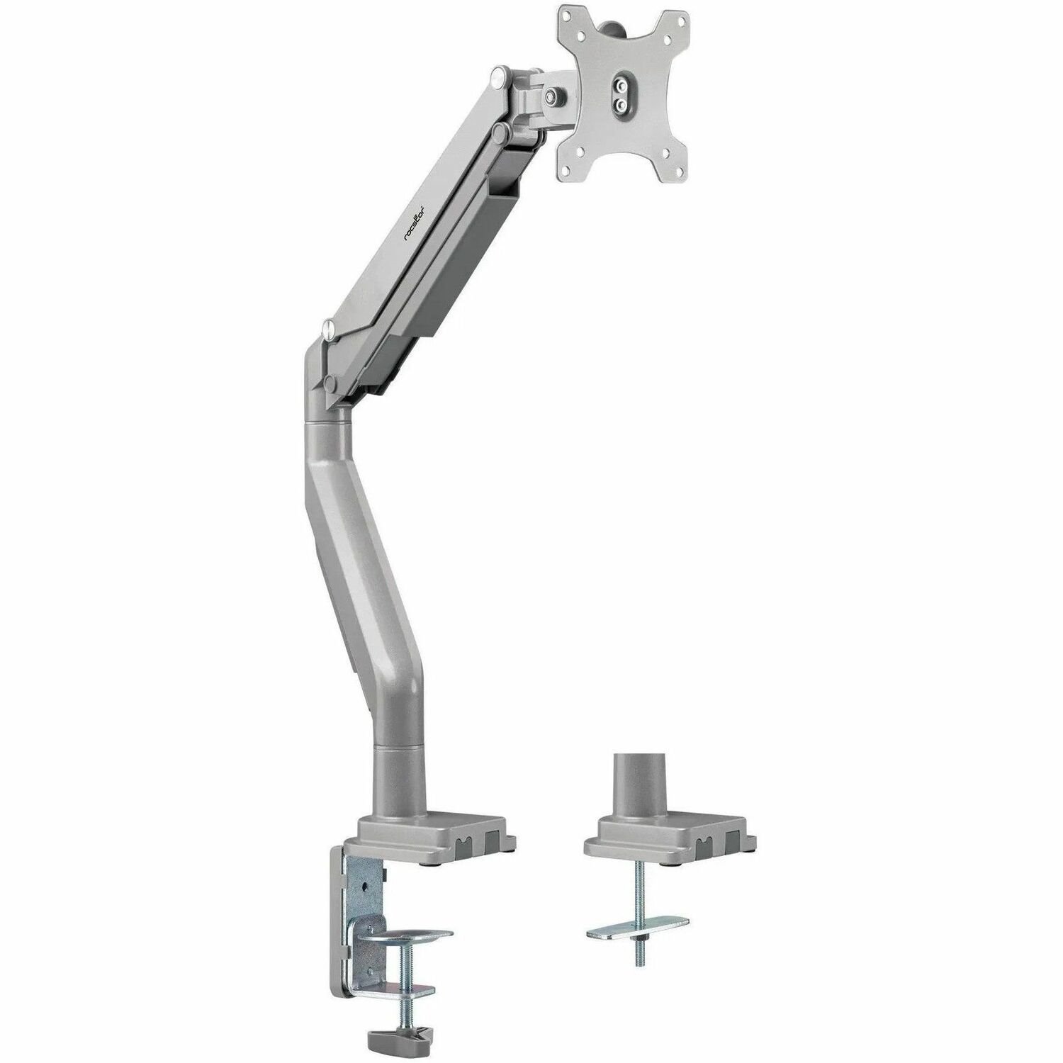 Rocstor ErgoReach Y10N020-S1 Mounting Arm for Flat Panel Display, Curved Screen Display, Monitor - Silver - Landscape/Portrait