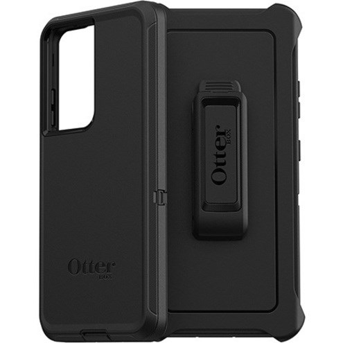 OtterBox Defender Rugged Carrying Case (Holster) Samsung Galaxy S21 Ultra 5G Smartphone - Black