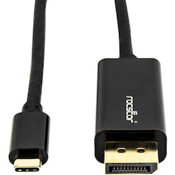 Rocstor Premium 6ft USB-C to DisplayPort Cable M/M- USB Type-C to Displayport Converter Cable - 6ft (1.8m) - Supports up to 4K 60Hz Mac or Windows Compatible- DisplayPort/USB 3.1 Cable for Audio/Video Device, Monitor, Projector, MacBook, Chromebook, HDTV, Tablet - 6 ft - 1 Retail Pack - 1 x USB Type C (3.1) Male - 1 x DisplayPort Male Digital Cable USB-C TO DP 4K - Black