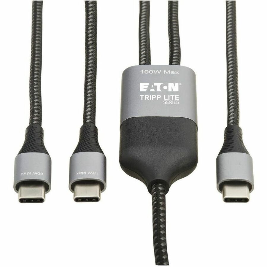 Eaton Tripp Lite Series 2-in-1 USB-C Charging Cable (M/2xM) - 100W PD Charging, 6 ft. (1.8 m)