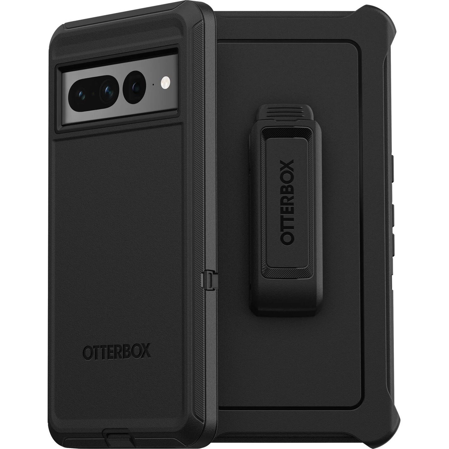 OtterBox Defender Rugged Carrying Case (Holster) Google Pixel 7 Pro Smartphone - Black