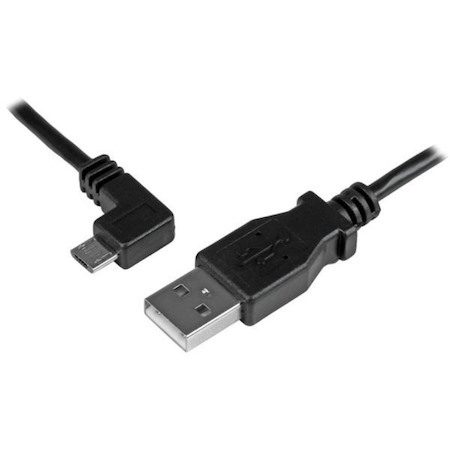 StarTech.com 2m 6 ft Left Angle Micro-USB Charge-and-Sync Cable M/M - USB 2.0 A to Micro-USB - 24 AWG