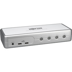 Tripp Lite by Eaton 4-Port Desktop Compact DVI/USB KVM Switch w/ Audio & Cables