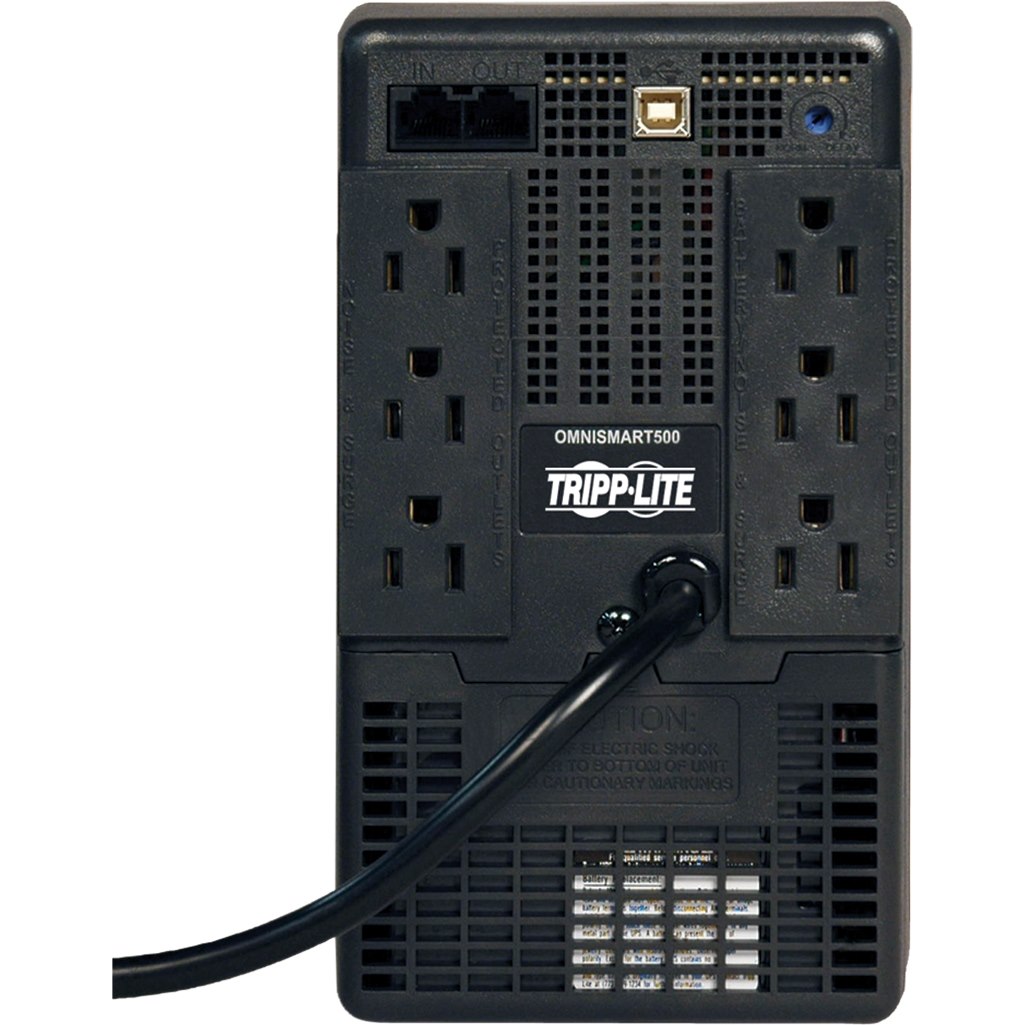 Tripp Lite by Eaton OmniSmart 120V 500VA 300W Line-Interactive UPS, Tower, USB port - Battery Backup
