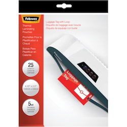 Fellowes Glossy Pouches - Luggage Tag with loop, 5 mil, 25 pack