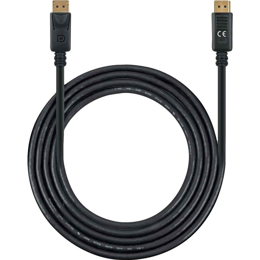 Manhattan DisplayPort 1.4 Cable, 8K@60hz, 2m, PVC Cable, Male to Male, DP14MM2M, With Latches, Fully Shielded, Black, Lifetime Warranty, Polybag