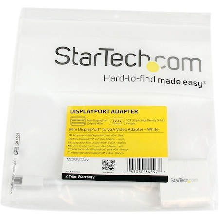 StarTech.com Mini DisplayPort to VGA Adapter, Active Mini DP to VGA Converter, 1080p Video, mDP 1.2 to VGA Monitor/Display Adapter Dongle