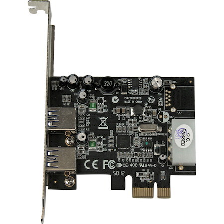 StarTech.com 2 Port PCI Express (PCIe) SuperSpeed USB 3.0 Card Adapter with UASP - 5Gbps - LP4 Power