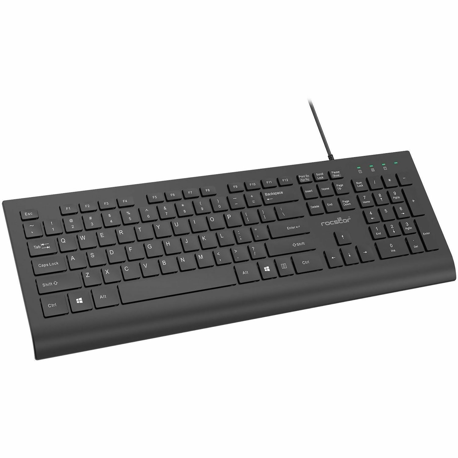 Rocstor Premium K10 USB Wired Keyboard - 104 Key Function