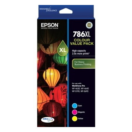 Epson DURABrite Ultra 786XL Original High Yield Inkjet Ink Cartridge - Value Pack - Cyan, Magenta, Yellow - 3 / Pack