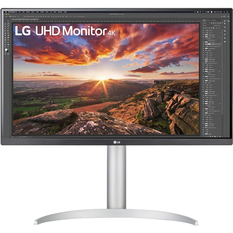 LG 27BP85U-W 27" 4K UHD Edge LED LCD Monitor - 16:9 - Black, White, Silver