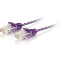 C2G 1ft Cat6 Snagless Unshielded (UTP) Slim Ethernet Cable - Cat6 Network Patch Cable - PoE - Purple