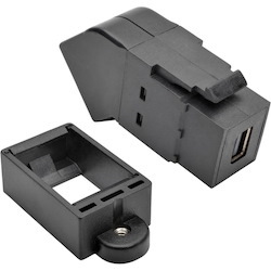 Eaton Tripp Lite Series Mini DisplayPort to DisplayPort All-in-One Keystone/Panel Mount Angled Adapter (F/F), Black