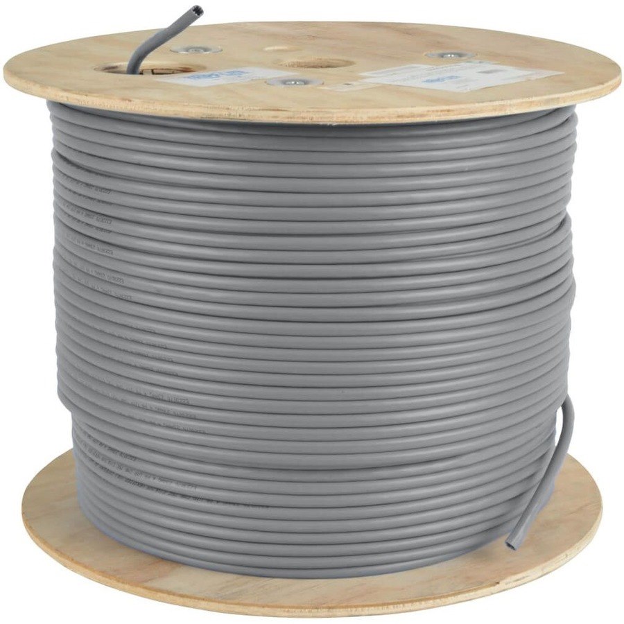 Eaton Tripp Lite Series Cat5e 350 MHz Solid Core Plenum-Rated (UTP) PVC Bulk Ethernet Cable - Gray, 1000 ft. (304.8 m)