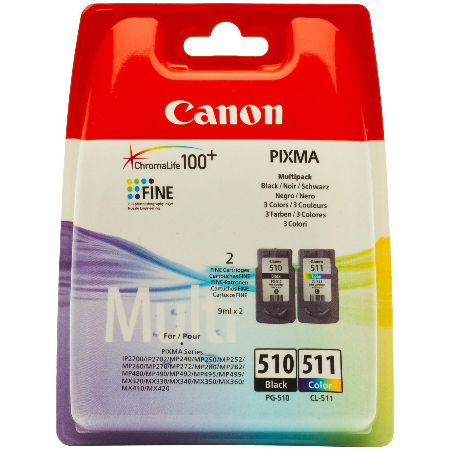 Canon Original Inkjet Ink Cartridge - Black, Colour - 2 / Pack