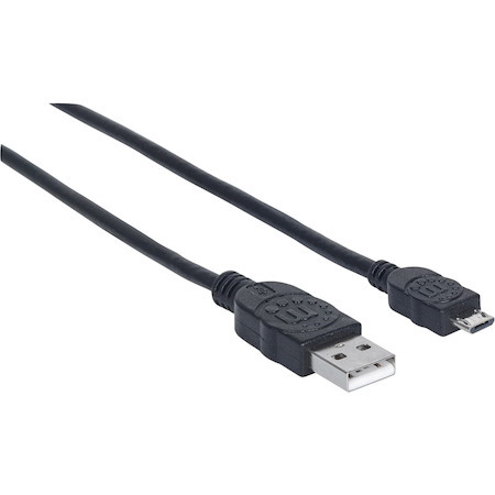 Manhattan Hi-Speed USB 2.0 A Male to Micro-B Male Device Cable, 10 ft, Black