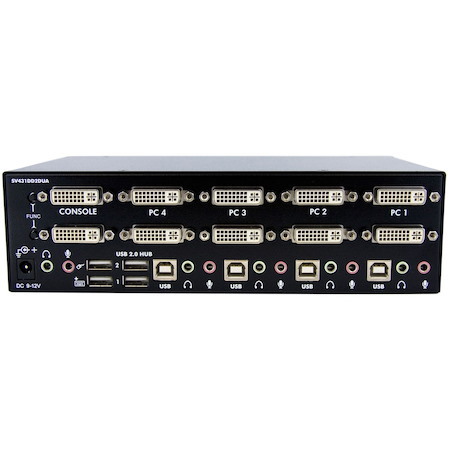 StarTech.com 4-Port Dual DVI USB KVM Switch with Audio and USB 2.0 Hub