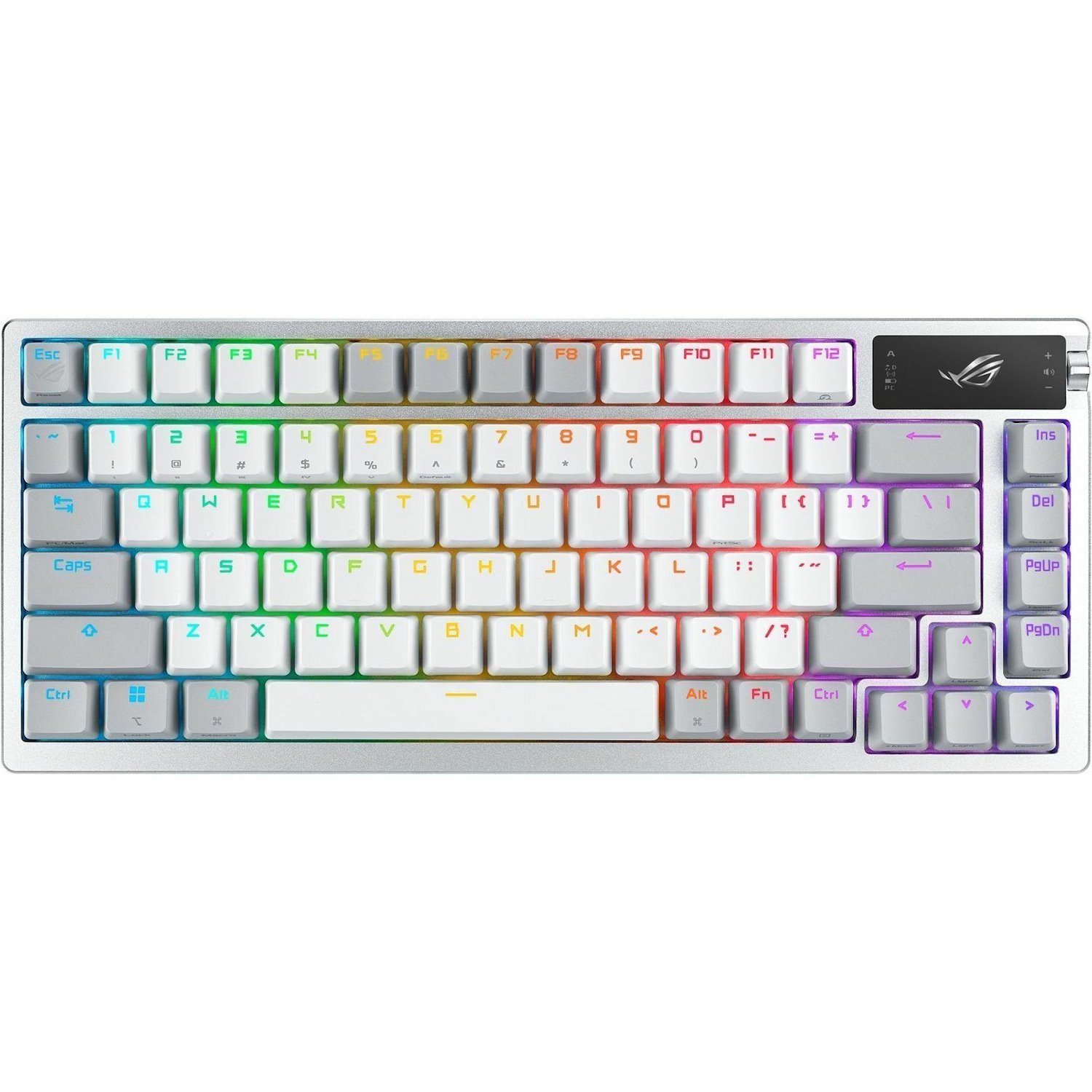 Asus ROG Azoth Gaming Keyboard - Wired/Wireless Connectivity - USB 2.0 Interface - RGB LED - White