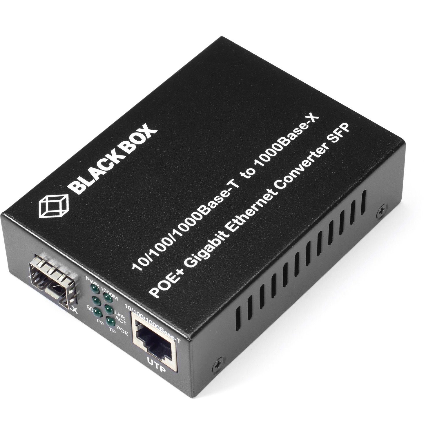 Black Box Pure Networking Gigabit Ethernet (1000-Mbps) PoE+ Media Converter