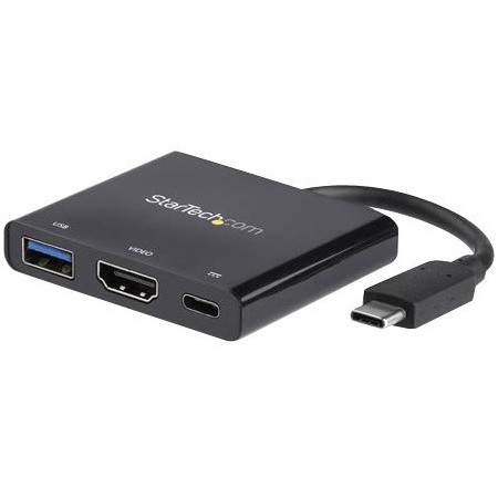 StarTech.com USB C Multiport Adapter with HDMI 4K & 1x USB 3.0 - PD - Mac & Windows - USB Type C All in One Video Adapter