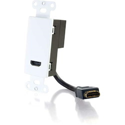 C2G HDMI Pass Through - Decorative Wall Plate - White