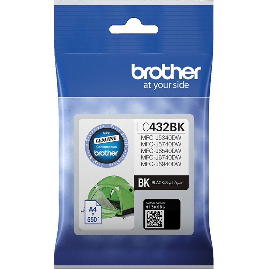 Brother LC432BK Original Inkjet Ink Cartridge - Single Pack - Black - 1 Pack