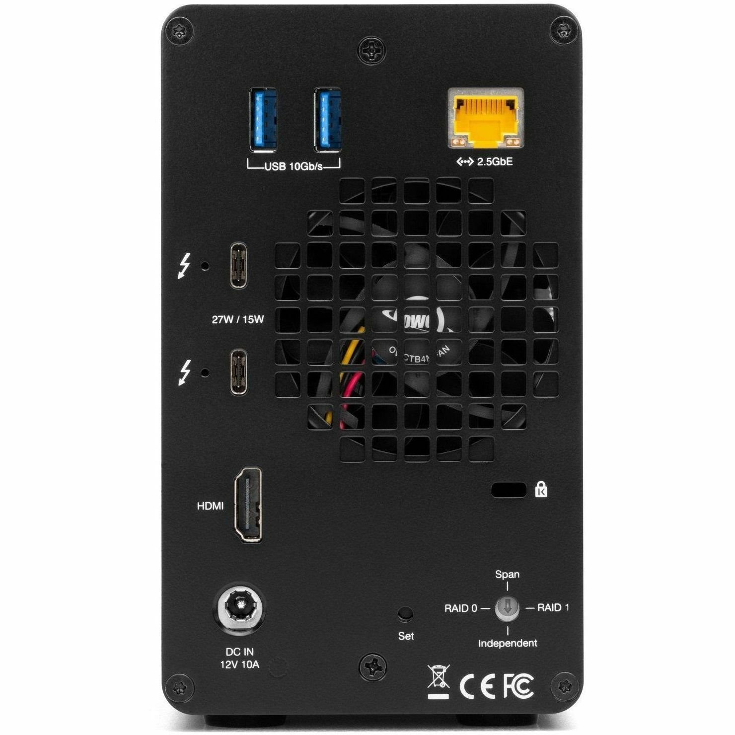 OWC Gemini Drive Enclosure Serial ATA, Serial Attached SCSI (SAS), U.2 - Thunderbolt 3 Host Interface Desktop - Black