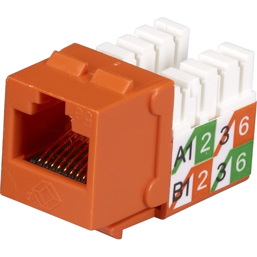 Black Box GigaBase2 CAT5e Jack, Universal Wiring, Orange, Single-Pack