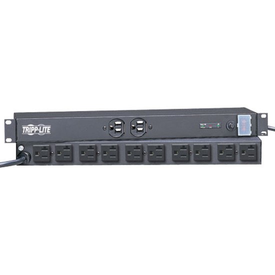 Tripp Lite by Eaton Isobar 12-Outlet Network Server Surge Protector, 15 ft. (4.57 m) Cord with 5-20P Plug, 3840 Joules, Diagnostic LEDs, 1U Rackmount