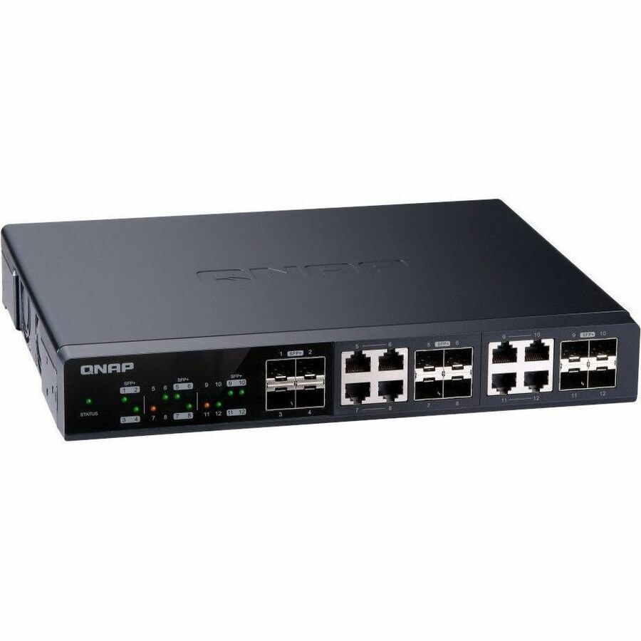 QNAP QSW QSW-M1208-8C 12 Ports Manageable Ethernet Switch - 10 Gigabit Ethernet, Gigabit Ethernet - 10GBase-X, 10GBase-T, 1000Base-T, 1000Base-SX/LX, 100Base-T