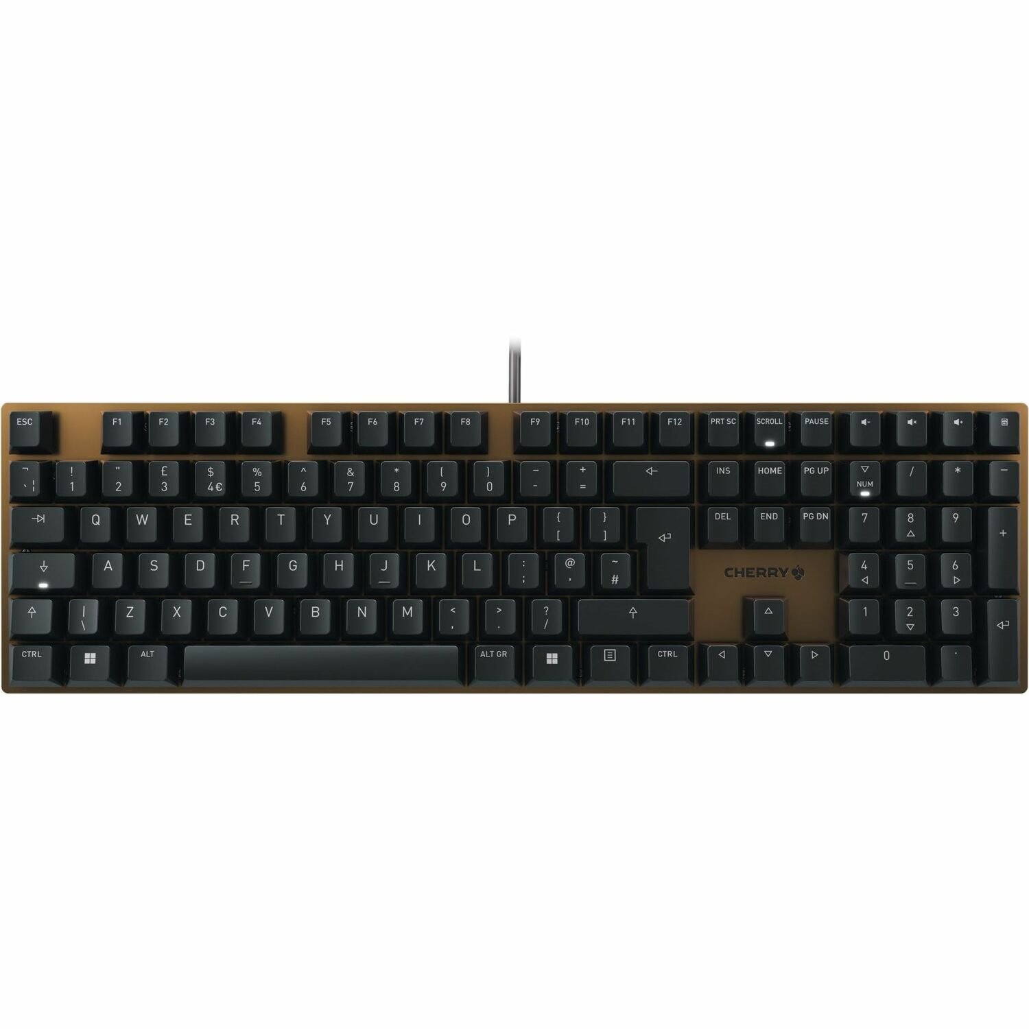 CHERRY KC 200 MX Keyboard - Cable Connectivity - USB 2.0 Type A Interface - English (UK) - Black, Bronze