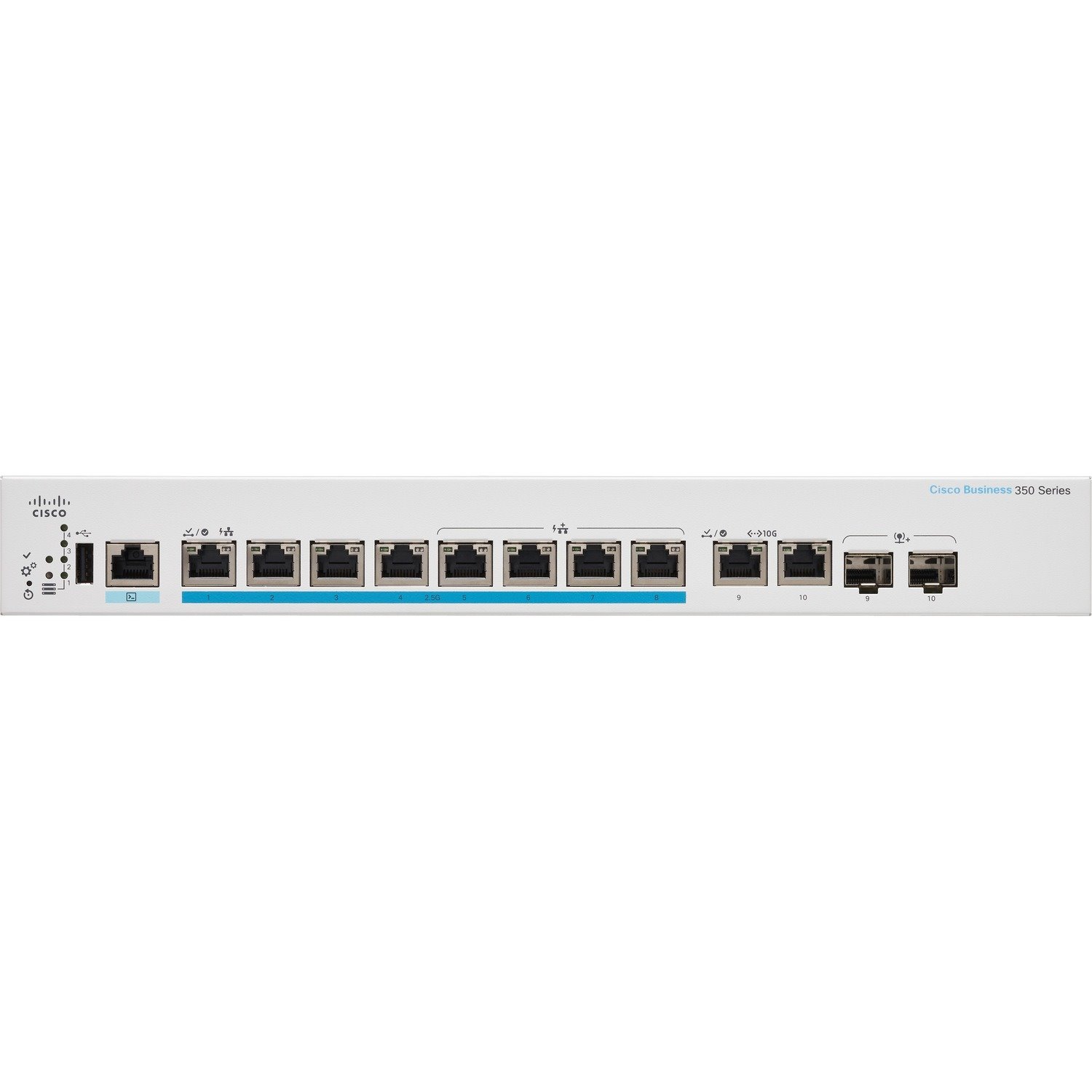 Cisco Business 350 CBS350-8MP-2X 10 Ports Manageable Ethernet Switch - 2.5 Gigabit Ethernet, 10 Gigabit Ethernet - 2.5GBase-T, 10GBase-T, 10GBase-X