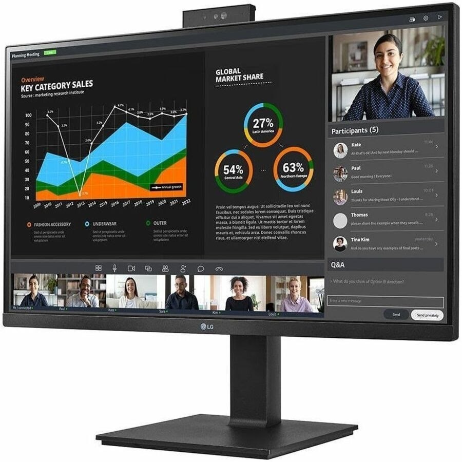 LG 27BQ75QC-B 27" Class Webcam WQHD LCD Monitor