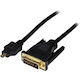 StarTech.com 3ft (1m) Micro HDMI to DVI Cable, Micro HDMI to DVI Adapter Cable, Micro HDMI Type-D to DVI-D Monitor/Display Converter Cord~1m (3ft) Micro HDMI to DVI Cable, Micro HDMI to DVI Adapter Cable, Micro HDMI Type-D to DVI-D Monitor/Display Converter Cord