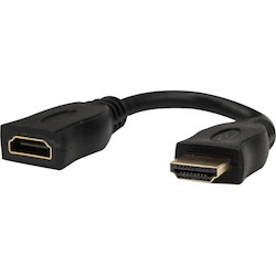 Rocstor Premium 6in High Speed HDMI Port Saver Cable M/F - Ultra HD 4k x 2k HDMI Cable - HDMI - 1 x HDMI Female - 1 x HDMI Male - Black Extension Cable