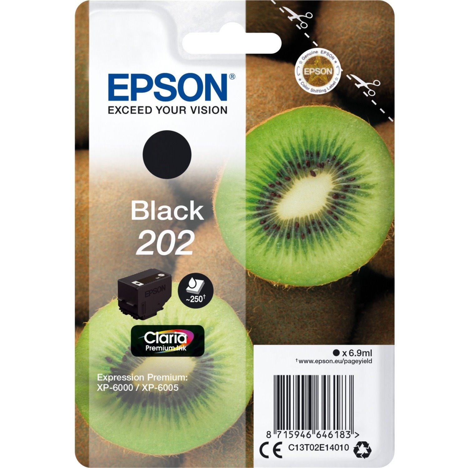 Epson Claria Premium 202 Original Inkjet Ink Cartridge - Single Pack - Black - 1 Pack