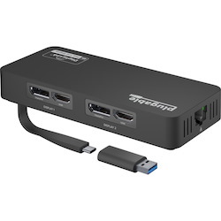Plugable 4K DisplayPort and HDMI Dual Monitor Adapter with Ethernet for USB 3.0 and USB-C
