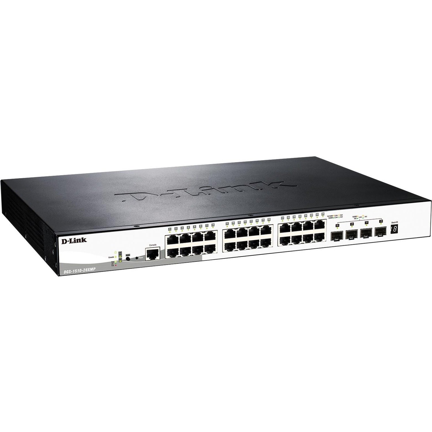 D-Link SmartPro DGS-1510 DGS-1510-28XMP 24 Ports Manageable Ethernet Switch - Gigabit Ethernet, 10 Gigabit Ethernet - 1000Base-T, 10/100/1000Base-T, 10GBase-SR, 10GBase-X, 1000Base-X, 1000Base-SX, 1000Base-LX, 10GBase-LRM