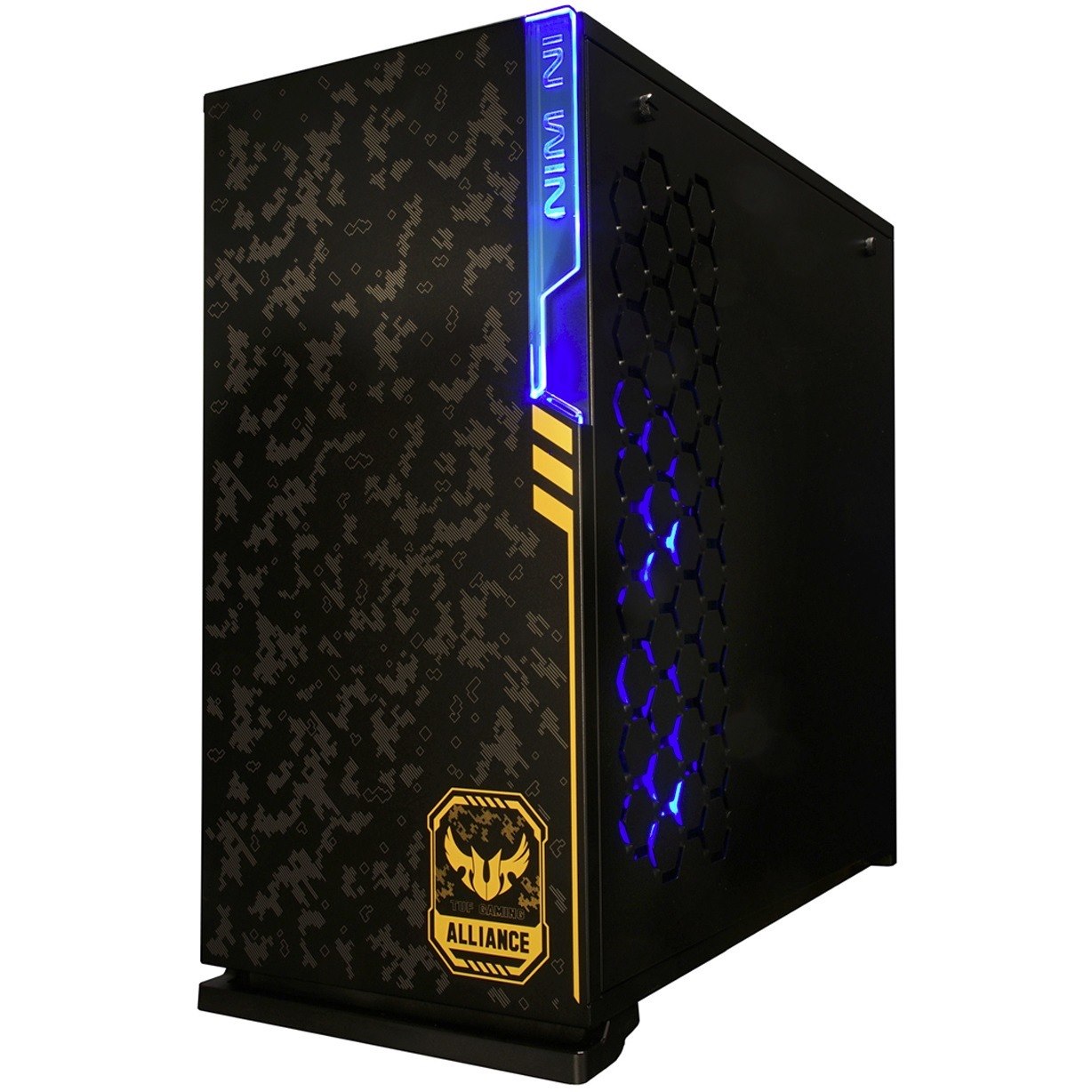 In Win 101 TUF Gaming Gaming Computer Case - ATX Motherboard Supported - Mid-tower - Tempered Glass, ABS Plastic, Galvanized Steel - Black